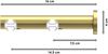 Innenlauf-Gardinenstangen-Set Platon Santo 160 cm, 2-läufig, 20 mm Ø Messing-Optik Bild 2