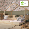 Crazy Pine 'Crazy House' Hausbett mit abnehmbaren Rausfallschutz, Naturholz, Natur, 90x190 cm, mit Ausziehbett Bild 3