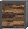 xonox. home Wohnen Jam X8BB4T20 Highboard Hochkommode Wohnzimmerschrank Hochschrank in Old Wood/Matera Nachbildung, ca. B/H/T: 80 x 88 x 35 cm Bild 2