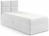 MEBLINI Kinderbett mit Bettkasten MINO 3 80x200 Links – H3/Hellgrau Samt Gepolstert Einzelbett mit Matratze - Polsterbett mit Stauraum - Bett mit Kopfteil – Stauraumbett Bild 1