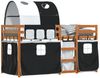 vidaXL Etagenbett mit Vorhängen Weiß Schwarz 90x200 cm Kiefernholz 3284036 Bild 4