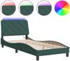 vidaXL Bettgestell mit LED ohne Matratze Dunkelgrün 80x200 cm Samt 3213822 Bild 2