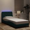 vidaXL Bettgestell mit LED ohne Matratze Dunkelgrün 80x200 cm Samt 3213822 Bild 1