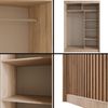 ALTDECOR Schiebetürenschrank VILANv2 (Kleiderschrank Garderobenschrank mit viel Stauraum Moderner Schrank) Vielseitiger Schwebetürenschrank Lamellen LED Beleuchtung Bild 4
