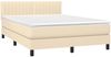 vidaXL Boxspringbett mit Matratze Creme 140x190 cm Stoff, Härtegrad: H2 [3140214] Bild 3