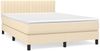 vidaXL Boxspringbett mit Matratze Creme 140x190 cm Stoff, Härtegrad: H2 [3140214] Bild 2