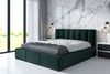 Polsterbett IGI 90x200 mit Matratze, Bettkasten und Lattenrost. Farbe: Dunkelgrun 10 Bild 2