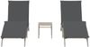 Sonnenliege 2 pcs, Gartenliege mit Tisch Hellgrau Poly Rattan Bild 4