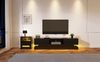 TV-Schrank 160x35x40,5 cm Hochglanz Schwarz mit LED, 2 Schubladen, App-Steuerung Bild 2