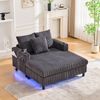 1-Sitzer Relaxsessel B 142 x T 128 x H 85 cm aus Cord mit USB, LED und Getränkehalter Bild 3
