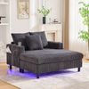1-Sitzer Relaxsessel B 142 x T 128 x H 85 cm aus Cord mit USB, LED und Getränkehalter Bild 2