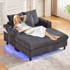 1-Sitzer Relaxsessel B 142 x T 128 x H 85 cm aus Cord mit USB, LED und Getränkehalter Bild 4