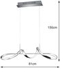 LED Pendelleuchte PERUGIA Metall Silber Chrom mit 3 Stufen Dimmer, Breite 81cm Bild 4