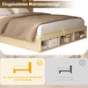 Merax Doppelbett 160*200cm, Stauraumbett, holzbett, Jugendbett, mit USB& Type-C-Ladestation und Leselampe, mit 2 Nachttische, heller Eichenfarbe Bild 5