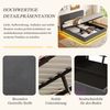 BlingBin Polsterbett Jugendbett Stauraumbett Funktionsbett mit LED-Beleuchtung (Hydraulisches Bett Doppelbett, 1-tlg, mit USB-C-Ladefunktion, höhenverstellbarem Kopfteil, großem Stauraum), stabilem Lattenrost, 140 × 200 cm, Cord-Stoff, Grau, Ohne Matratze Bild 3