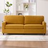 Zweisitzer Chenille-Sofa 203x77,5x86 cm – USB-C, LED-Ambiente und Getränkehalter in Senfgelb Bild 3