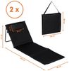 Spetebo Strandmatte 2er Set klappbar mit Verstellbarer Lehne - schwarz - Liegematte faltbar 145x48 cm mit Kopfkissen - Gartenliege Strandliege Sonnenmatte für Garten Camping Picknick Reise Urlaub Bild 2