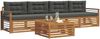 vidaXL Outdoor-Sofagarnitur mit Kissen 5 pcs Natur und Anthrazit 3372992 Bild 3