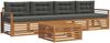 vidaXL Outdoor-Sofagarnitur mit Kissen 5 pcs Natur und Anthrazit 3372992 Bild 2