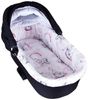 BABYLUX Nestchen für Kinderwagen Stubenwagen BABYWANNE + Matratze 2 Tlg Set Doppelseitig (W17 - Rosa + Elefanten) Bild 3