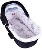 BABYLUX Nestchen für Kinderwagen Stubenwagen BABYWANNE + Matratze 2 Tlg Set Doppelseitig (W17 - Rosa + Elefanten) Bild 2