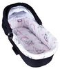 BABYLUX Nestchen für Kinderwagen Stubenwagen BABYWANNE + Matratze 2 Tlg Set Doppelseitig (W17 - Rosa + Elefanten) Bild 4
