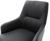 Drehstuhl Zelia-Flex mit Armlehnen Echt-Leder Schwarz Kreuzgestell breit Schwarz 360° drehbar Wippfunktion Taschenfederkern Bild 4