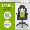 Juskys Racing Schreibtischstuhl Montreal (weiß) ergonomisch, höhenverstellbar & gepolstert, bis 120 kg - Bürostuhl Drehstuhl PC Gaming Stuhl Bild 5
