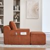 Sessel Cord mit Fußhocker, 147x110x67 cm,Relaxsessel mit Stauraumtaschen & Federkern, kein Aufbau,orange Bild 4