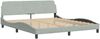 vidaXL Bett mit Matratze "Hanko" Hellgrau 180x200 cm Samt 3208610 Bild 4