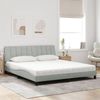vidaXL Bett mit Matratze "Hanko" Hellgrau 180x200 cm Samt 3208610 Bild 3