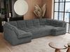Ecksofa, Sofa big XXL, Wellenfedern, Wohnlandschaft XXL, mit Schlaffunktion - COMODO U - Dunkelgrau Cord Bild 2