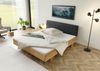 Bett mit Nachttisch links Fichte 200x200x85 natur gebeizt / geölt, Kopfteil anthrazit FICHTELBERG #56 Bild 2