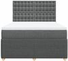 vidaXL Boxspringbett mit Matratze Dunkelgrau 140x200 cm Stoff 3292094 Bild 4