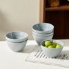 JIWOO Müslischale 6er Ø11,8cm, Frühstückschalen Eisschale Dessertschalen Schale, Keramik, (Schaleset, 6-tlg), Porzellan Hochwertiges Schalen Grau Mikrowellenofen Spülmaschine Bild 3