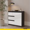 Furnica Kommode MIKEL, 3 Schubladen und 1 Tür - Anthrazit Grau H75cm B80cm T35cm (1 St) Bild 3