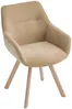 Vente-unique - VELBURY Stuhl Stoff Beige - B 62,5 cm x H 84 cm x L 58 cm Bild 4