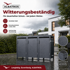 ALBATROS Mülltonnenbox 3er Hauswandversion, 120L bis 240L, für Drei Tonnen, verzinktes Metall RAL7016 Anthrazit, offene Rückseite Bild 5