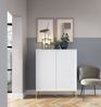 AX LIVING Modern Kommode Eternas K104 mit Lamellenfront 104 cm Weiß Bild 2