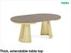 MEBLINI Esstisch Rund Ausziehbar aus Metall - 120-196x76 cm - CONEY - Cremona Cannolo Eiche/Golden - Loft - Esszimmertisch Modern - Küchentisch - Ausziehtisch - Round Dining Table Bild 2
