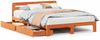 vidaXL Massivholzbett ohne Matratze Wachsbraun 160x200 Kiefernholz 3309853 Bild 2