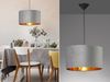 LED Pendelleuchte mit Lampenschirm Samt Grau - innen Gold, Ø 40cm Bild 5