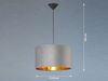LED Pendelleuchte mit Lampenschirm Samt Grau - innen Gold, Ø 40cm Bild 3