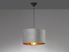 LED Pendelleuchte mit Lampenschirm Samt Grau - innen Gold, Ø 40cm Bild 2