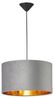 LED Pendelleuchte mit Lampenschirm Samt Grau - innen Gold, Ø 40cm Bild 4