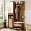 Garderoben-Set 110x38x190 cm mit Spiegel und 16-farbiger LED-Beleuchtung – modernes Design Bild 2