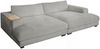 KAWOLA Big Sofa MADELINE mit Holztablett natur für Armlehne Cord hellgrau 85 x 170 x 290 cm Bild 3