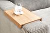KAWOLA Big Sofa MADELINE mit Holztablett natur für Armlehne Cord hellgrau 85 x 170 x 290 cm Bild 2