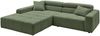KAWOLA Sofa RENO Ecksofa Feincord olivgrün mit motorischem Sitzvorzug Longchair links 68 x 217 x 258 cm Bild 3