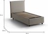 Dmora Argentino Einzelbett, Bettkasten mit Stoffbezug, 100 % Made in Italy, Öffnung vorne, geeignet für Matratze 80x190 cm, Taupe Bild 3